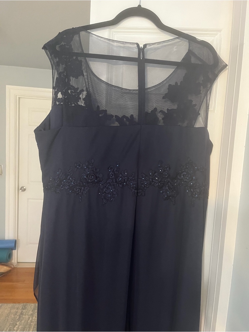 Elegant Evening Dress with Sheer Embellished Bodice - Picture 2 of 4